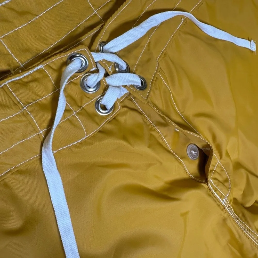 Birdwell Beach Britches Board Shorts Mustard Yellow Mens 40 Surf Trunks USA Made